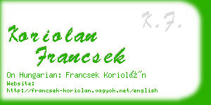 koriolan francsek business card